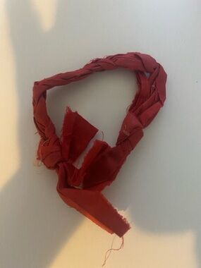 Red Braided Dog Collar Accessory - Pet Bandana Tie